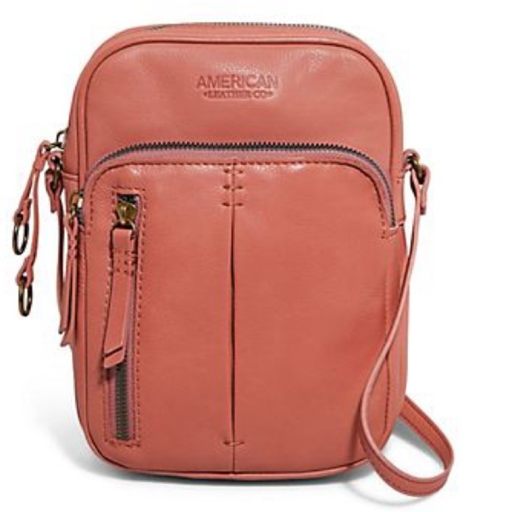 NWT American Leather Co. Cleveland North/South Large Crossbody - Sunkissed
